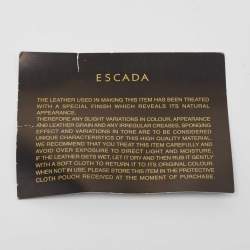 Pre Owned Escada Olive Green Satin Chain Clutch