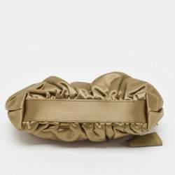 Pre Owned Escada Olive Green Satin Chain Clutch