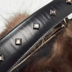 Pre Owned Escada Brown/Black Fur and Leather Shoulder Bag