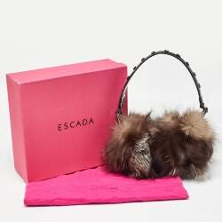 Pre Owned Escada Brown/Black Fur and Leather Shoulder Bag