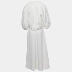 Pre Owned Esse Studio White Crepe Cotton Supine Cut-Out Cady Maxi Dress M