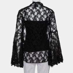 Esse Vie Black Lace Bell Sleeve Open Front Shrug M