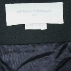 Esteban Cortazar Green Felt Mid-Length Coat M