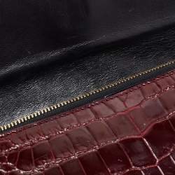 Pre Owned Ethan K Red Crocodile K Flap Clutch