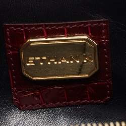Pre Owned Ethan K Red Crocodile K Flap Clutch