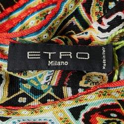 Pre Owned Etro Multicolor Paisley Print Modal Blend Scarf 