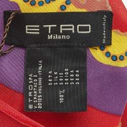 مملوكة مسبقًا Etro Red Floral Print Silk Headband