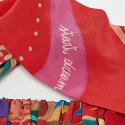 مملوكة مسبقًا Etro Red Floral Print Silk Headband