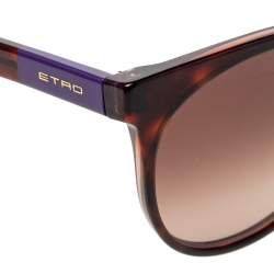 Pre Owned Etro Purple Havana Gradient ET660S Cat Eye Sunglasses
