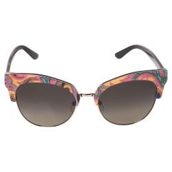 Pre Owned Etro Brown/Orange Paisley Gradient ET108S Cat Eye Sunglasses