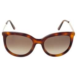 Pre Owned Etro Gold/Havana Gradient ET656S Cat Eye Sunglasses