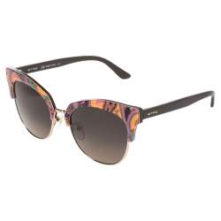 Pre Owned Etro Brown/Orange Paisley Gradient ET108S Cat Eye Sunglasses