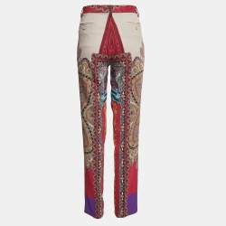 Etro Multicolor Printed Crepe Trousers L