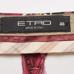 Etro Multicolor Printed Crepe Trousers L