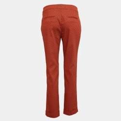 Etro Orange Patterned Crepe Trousers M