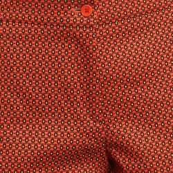 Etro Orange Patterned Crepe Trousers M