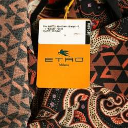 Pre Owned Etro Multicolor Paisley Print Crepe Wool Flared Short Dress M