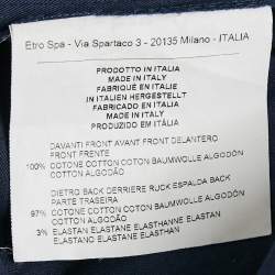 Pre Owned Etro Navy Blue Printed Cotton Button Front Mini Dress S