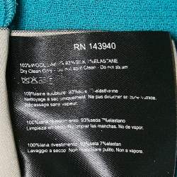 Pre Owned Etro Sea Green Double Wool Crepe Sleeveless Sheath Dress L