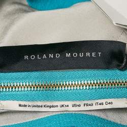 Pre Owned Etro Sea Green Double Wool Crepe Sleeveless Sheath Dress L