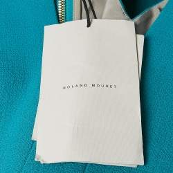 Pre Owned Etro Sea Green Double Wool Crepe Sleeveless Sheath Dress L