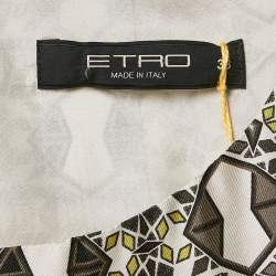 Pre Owned Etro Green Printed Silk Layered Shift Dress S