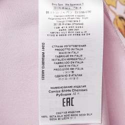 Etro Lilac Floral Print Silk Crepe Button Front Shirt XL