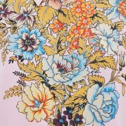 Etro Lilac Floral Print Silk Crepe Button Front Shirt XL