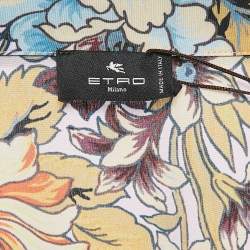 Etro Lilac Floral Print Silk Crepe Button Front Shirt XL