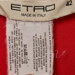 Etro Orange Crepe Wide Leg Pants M