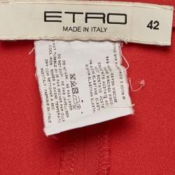 Etro Orange Crepe Wide Leg Pants M