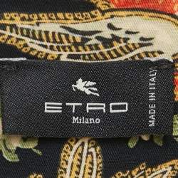 Etro Black Bird Print Cotton Button Front Shirt Dress L