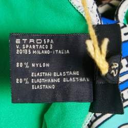 Etro Multicolor Printed Jersey Swimsuit M