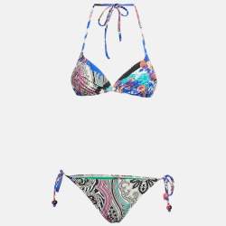 Etro Multicolor Printed Jersey Swimsuit M
