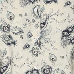Etro Cream/Blue Paisley Print Cotton Blend Long Sleeve Shirt L