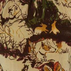 Pre Owned Etro Beige Printed Wool Blend Long leeve Top L