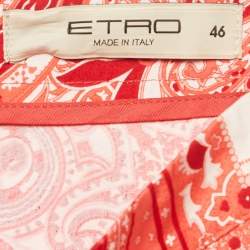 Pre Owned Etro Red Bandana Print Cotton Short Skirt L