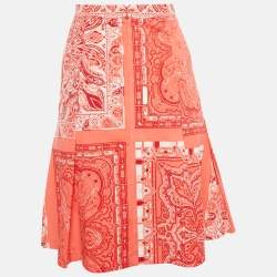 Pre Owned Etro Red Bandana Print Cotton Short Skirt L