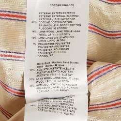 Pre Owned Etro Cream Jacquard Open Front Vest M