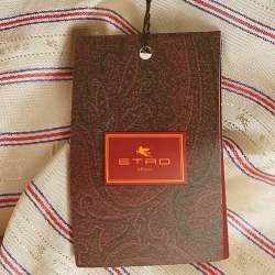 Pre Owned Etro Cream Jacquard Open Front Vest M