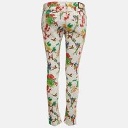 Pre Owned Etro Multicolor Jungle Print Denim Skinny Jeans S/Waist 27"