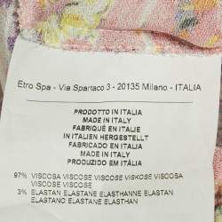 مملوكة مسبقًا Etro Multicolor Printed Crepe Belted Midi Dress S