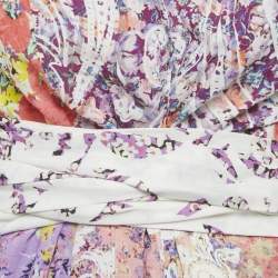مملوكة مسبقًا Etro Multicolor Printed Crepe Belted Midi Dress S