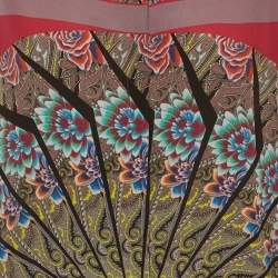 Pre Owned Etro Multicolor Printed Silk Mandarin Collar Blouse M