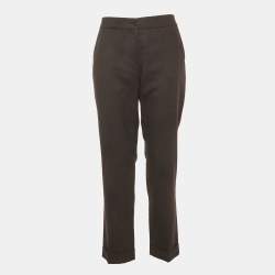 Pre Owned بنطلون إيترو صوف أسود بقصة مستقيمة مقاس متوسط