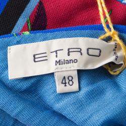 Pre Owned فستان ماكسي إيترو تريكو مطبوع متعدد الألوان بلا أكمام L