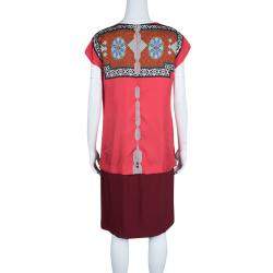 Etro Multicolor Printed Silk Layered Midi Dress M
