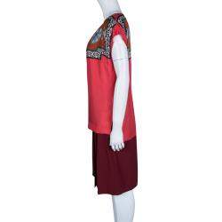 Etro Multicolor Printed Silk Layered Midi Dress M