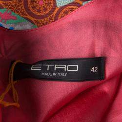 Etro Multicolor Printed Silk Layered Midi Dress M