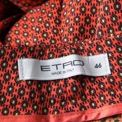 Etro Orange Patterned Jacquard Tailored Trousers L
